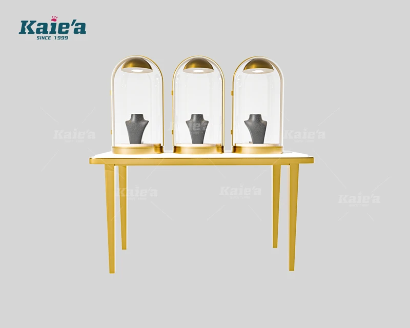 La mesa de exhibici&oacute;n de joyer&iacute;a de lujo viene con 3 vitrinas peque&ntilde;as