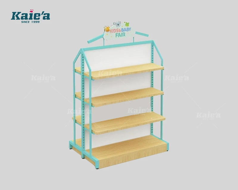 Expositor con isla para tienda de ropa infantil