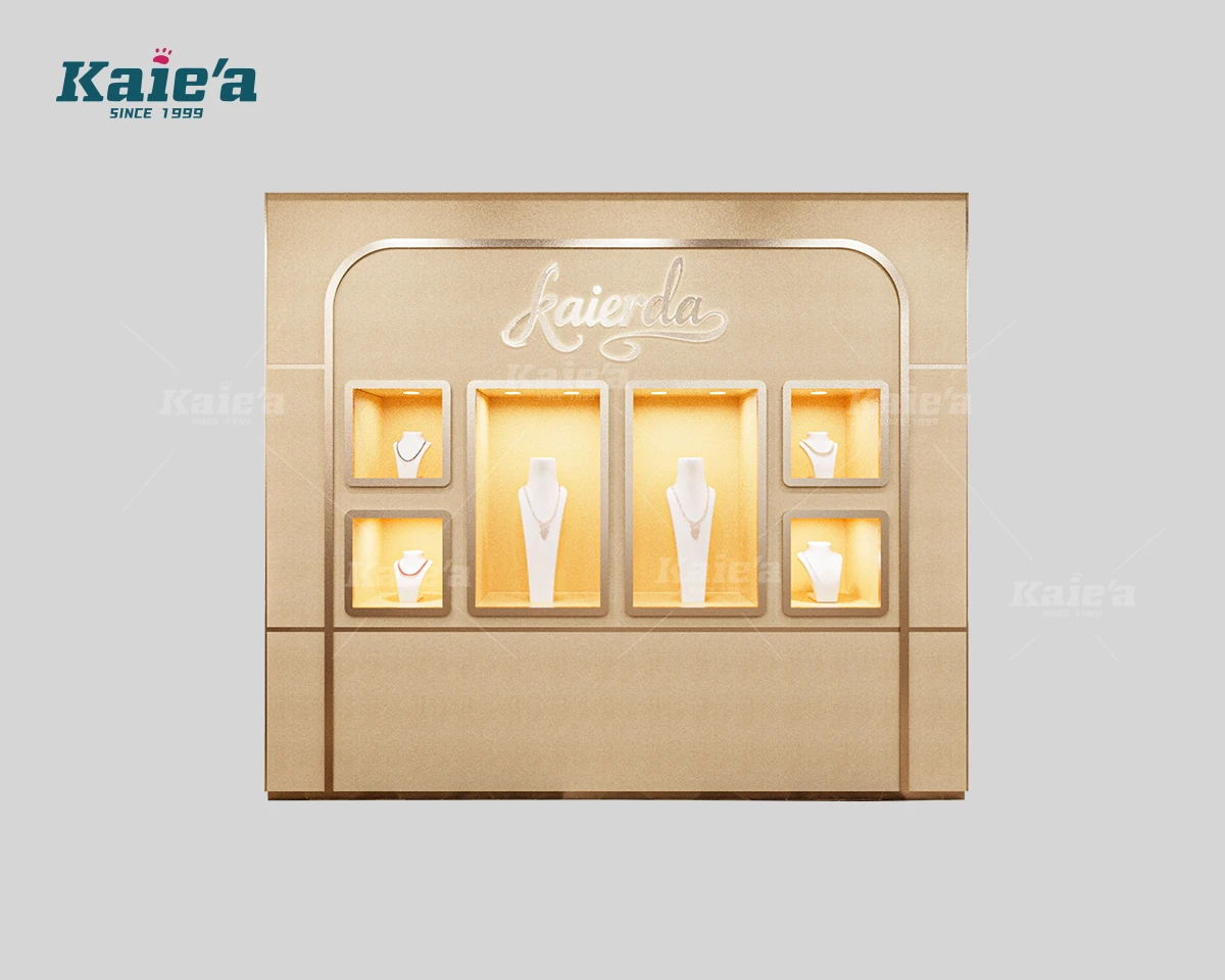 Vitrina de pared caracter&iacute;stica de exhibici&oacute;n de collares tapizada