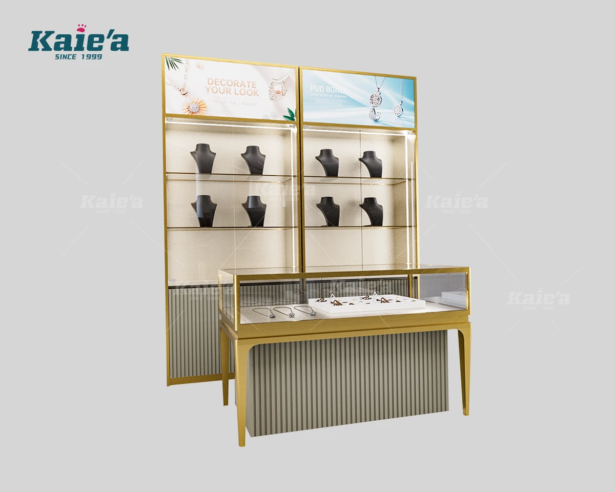Unidad de pared combinada para exhibici&oacute;n de joyas