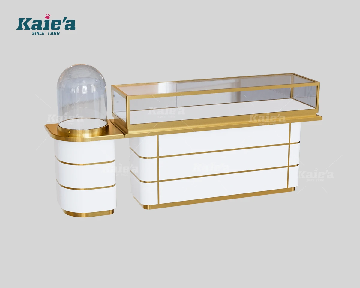 Juego de mostrador de joyer&iacute;a de lujo en oro blanco